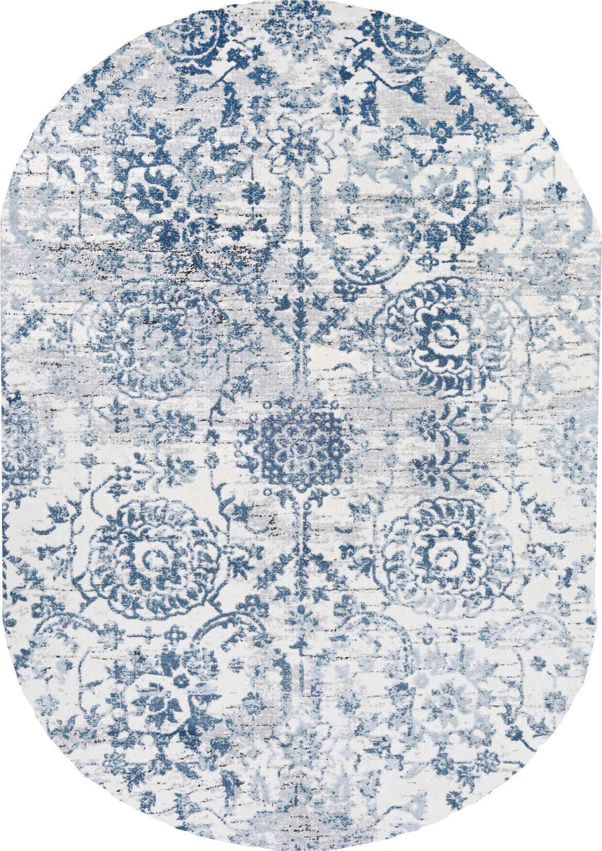 Couristan Area Rugs Calinda Marlowe Steel Blue Area Rugs 5178-0758 Made In Turkey