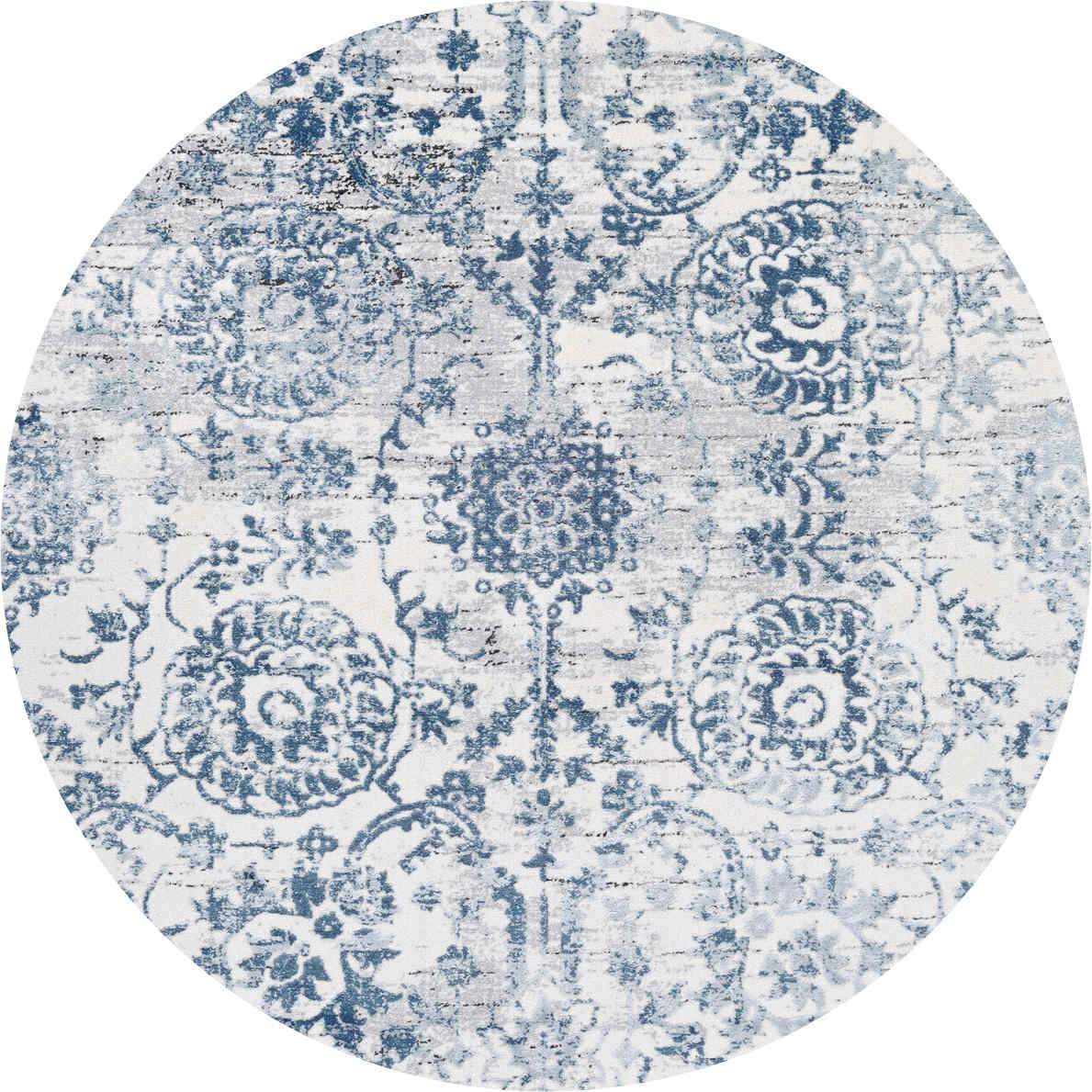 Couristan Area Rugs Calinda Marlowe Steel Blue Area Rugs 5178-0758 Made In Turkey