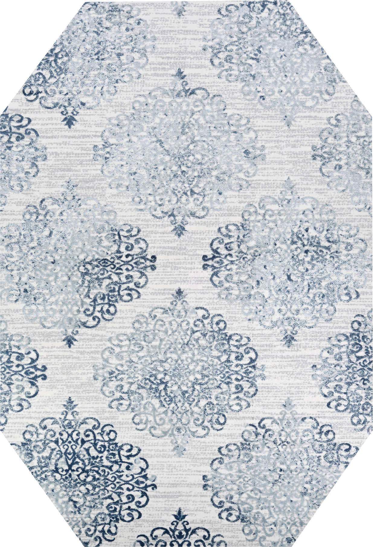 Couristan Area Rugs Calinda Montebello Steel Blue Area Rugs 5176-0758 Made In Turkey