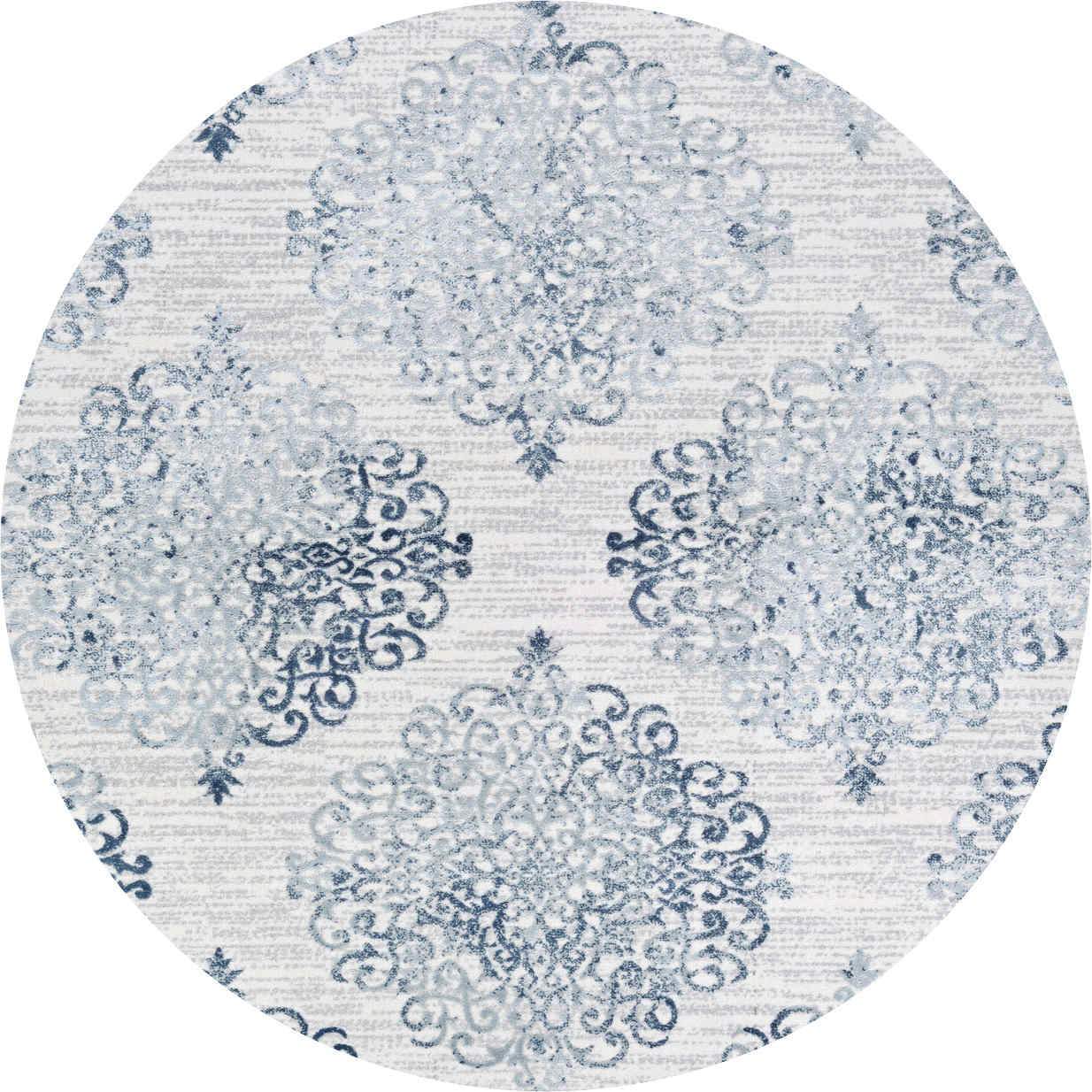 Couristan Area Rugs Calinda Montebello Steel Blue Area Rugs 5176-0758 Made In Turkey