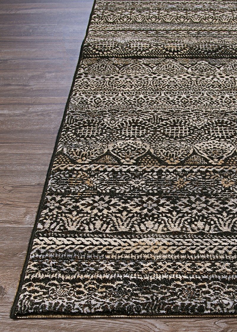 Couristan Area Rugs Easton Area Rugs 6822-3353 Black in 43 Sizes and Unique Shapes