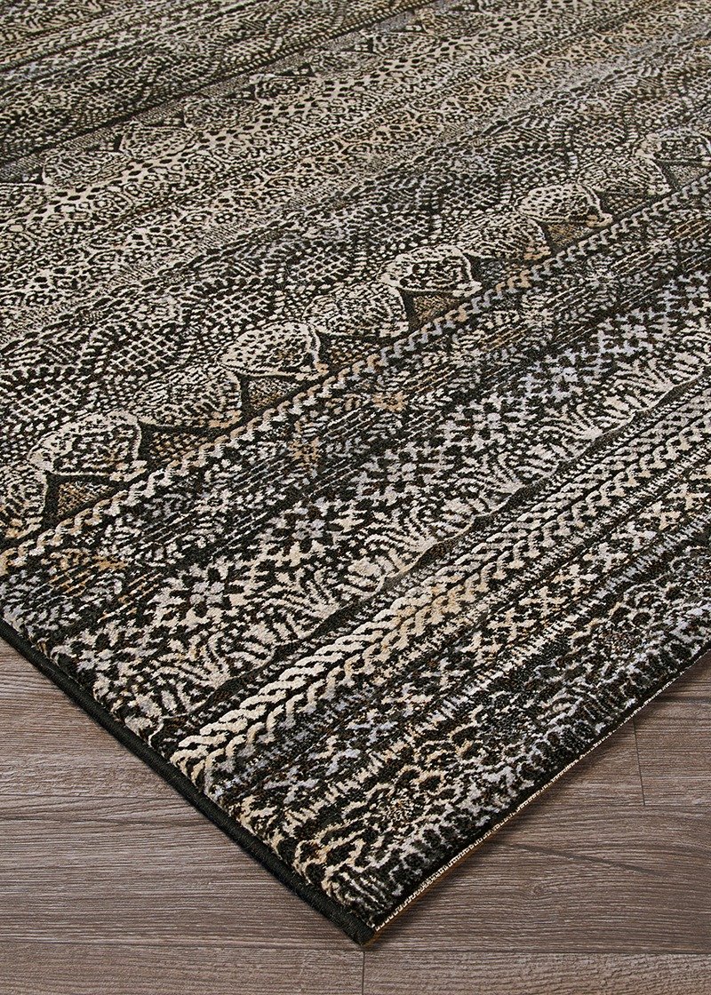 Couristan Area Rugs Easton Area Rugs 6822-3353 Black in 43 Sizes and Unique Shapes