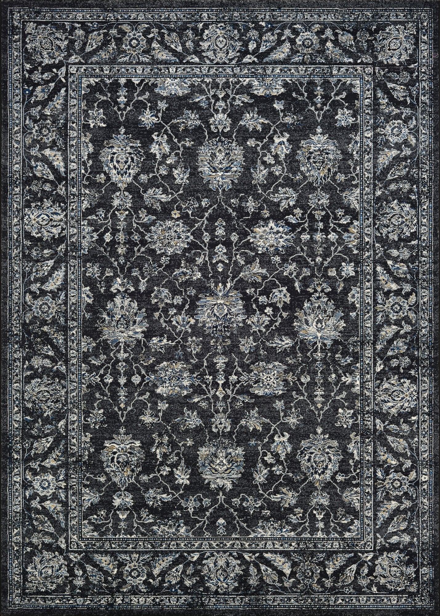 Sultan Treasures Area Rugs 7142-3636 Black 7 Sizes 100% Poly Belgium