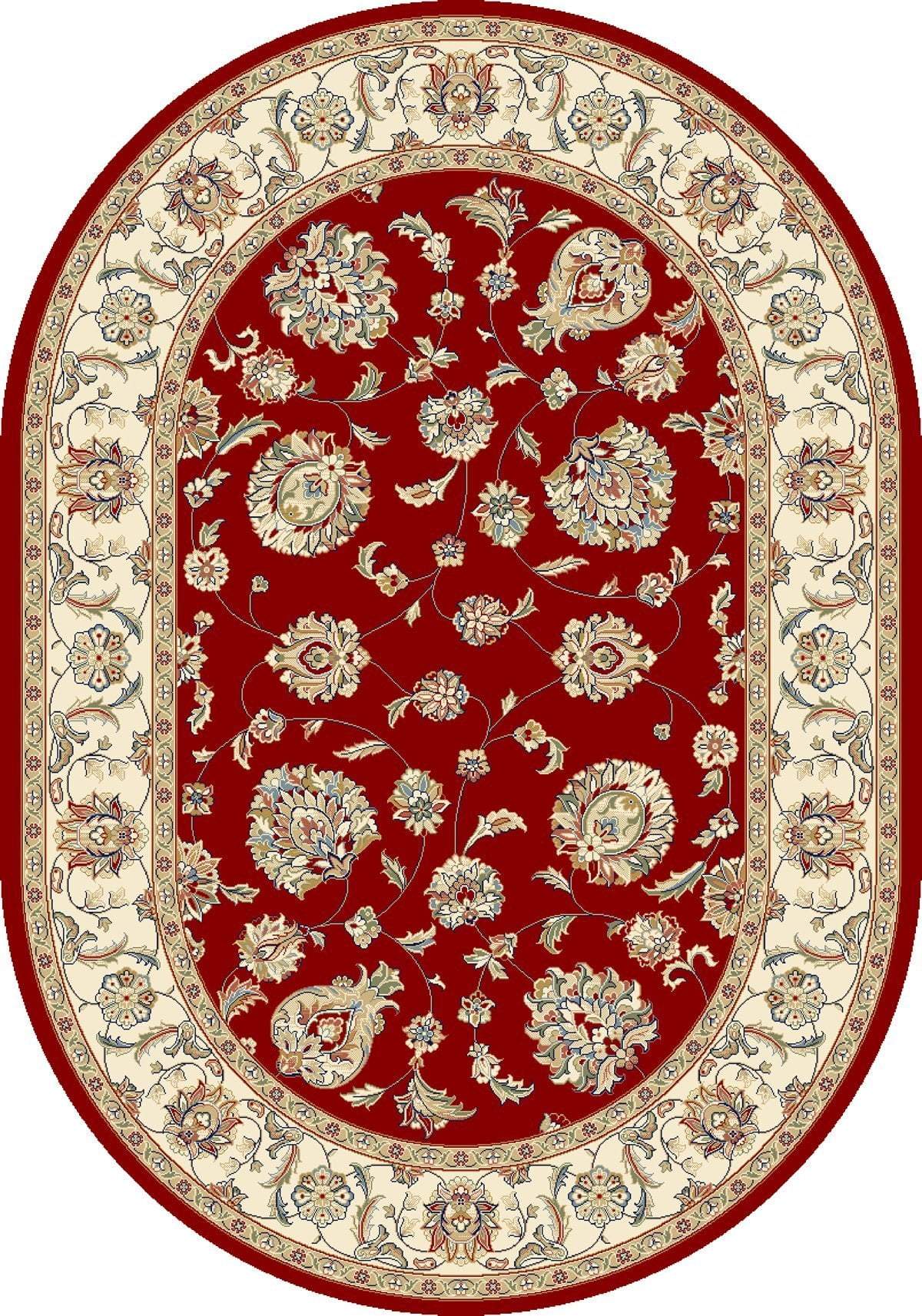 Dynamic Area Rugs 2.7 x 4.7 OV Ancient Garden Area Rugs 57365-1464 Red 100% Poly Belgium 14 Sizes