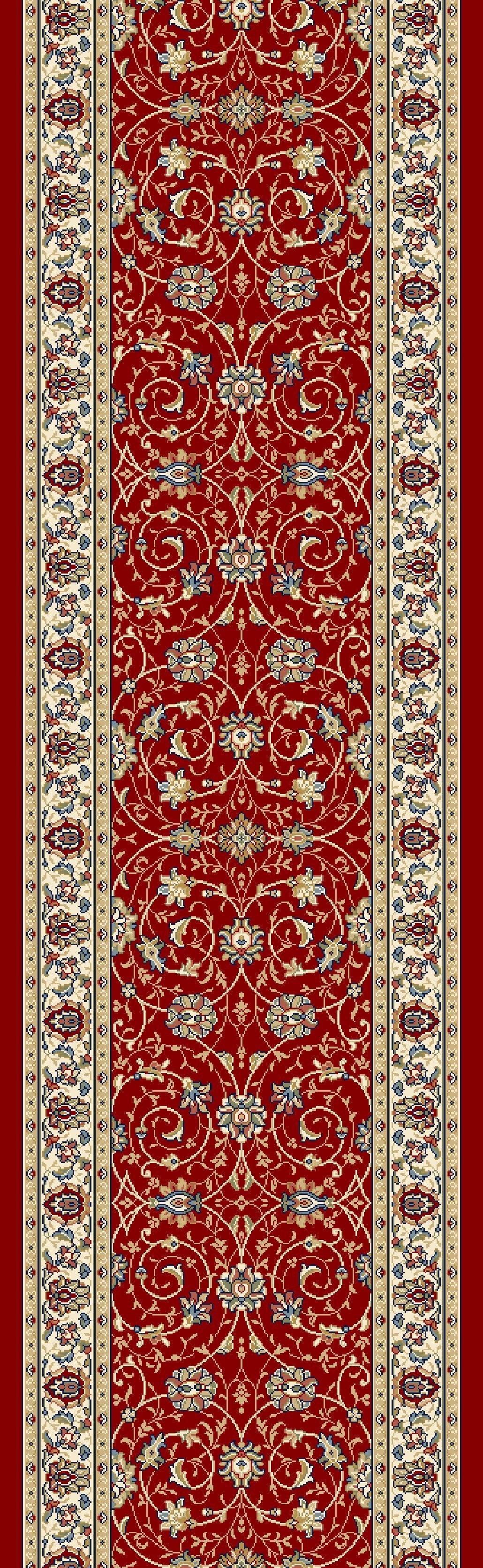 Dynamic Area Rugs 26in x 1Ft-Sold By The Foot Ancient Garden Area Rugs 57120-1464 Red 100% Poly 