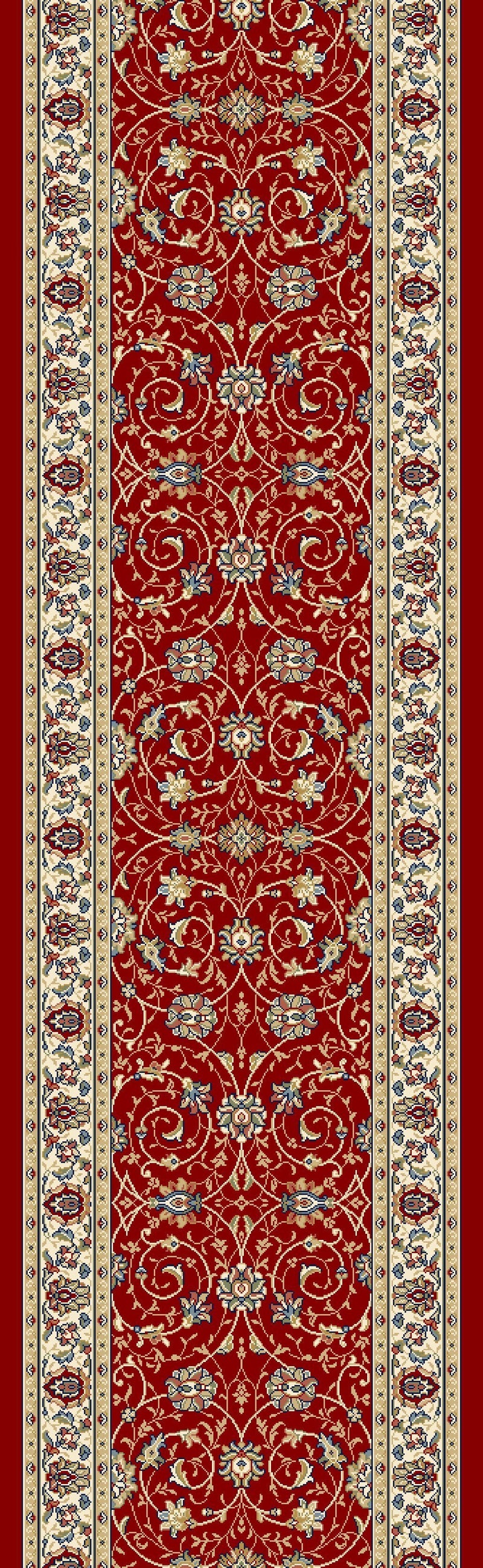 Dynamic Area Rugs 26in x 1Ft-Sold By The Foot Ancient Garden Area Rugs 57120-1464 Red 100% Poly Belgium 13 Sizes