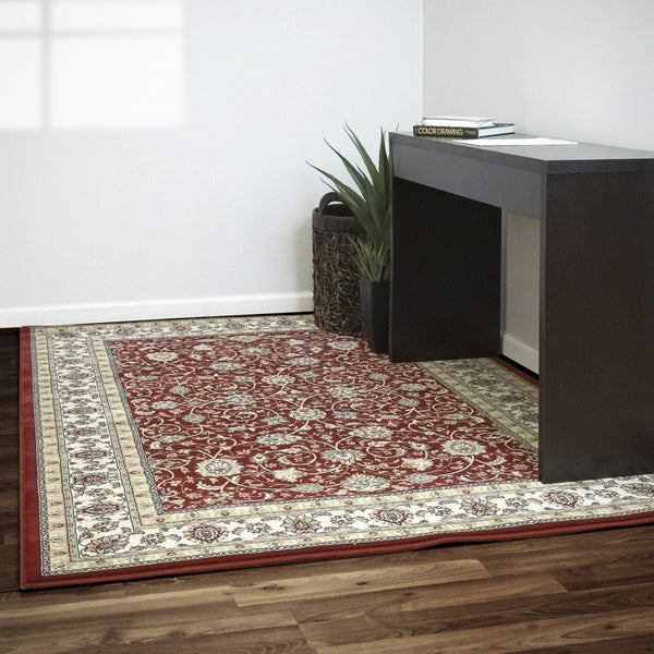 Dynamic Area Rugs 3.11 x 5.7 Ancient Garden Area Rugs 57120-1464 Red 100% Poly Belgium 13 Sizes