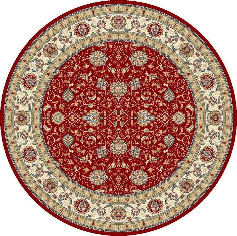 Dynamic Area Rugs 5.3 x 5.3 RD Ancient Garden Area Rugs 57120-1464 Red 100% Poly Belgium 13 Sizes