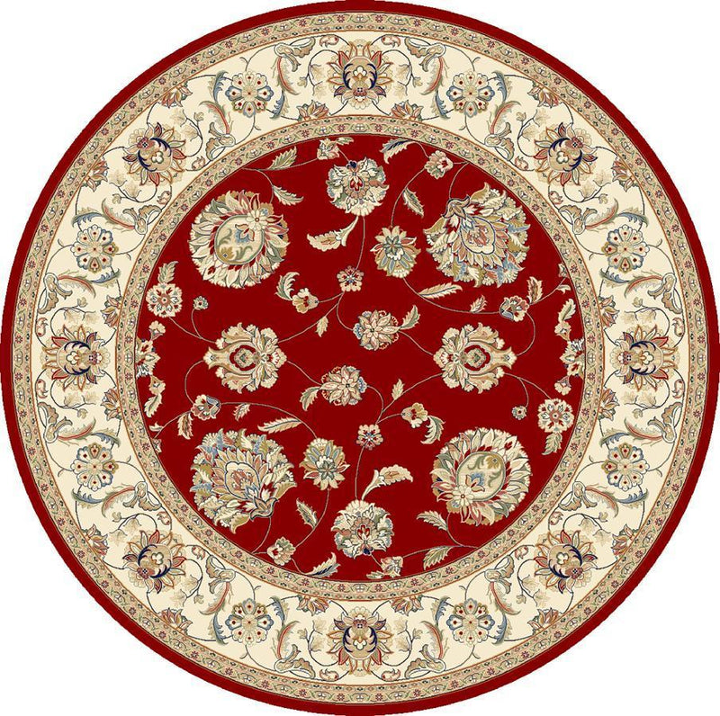 Dynamic Area Rugs 5.3 x 5.3 RD Ancient Garden Area Rugs 57365-1464 Red 100% Poly Belgium 14 Sizes