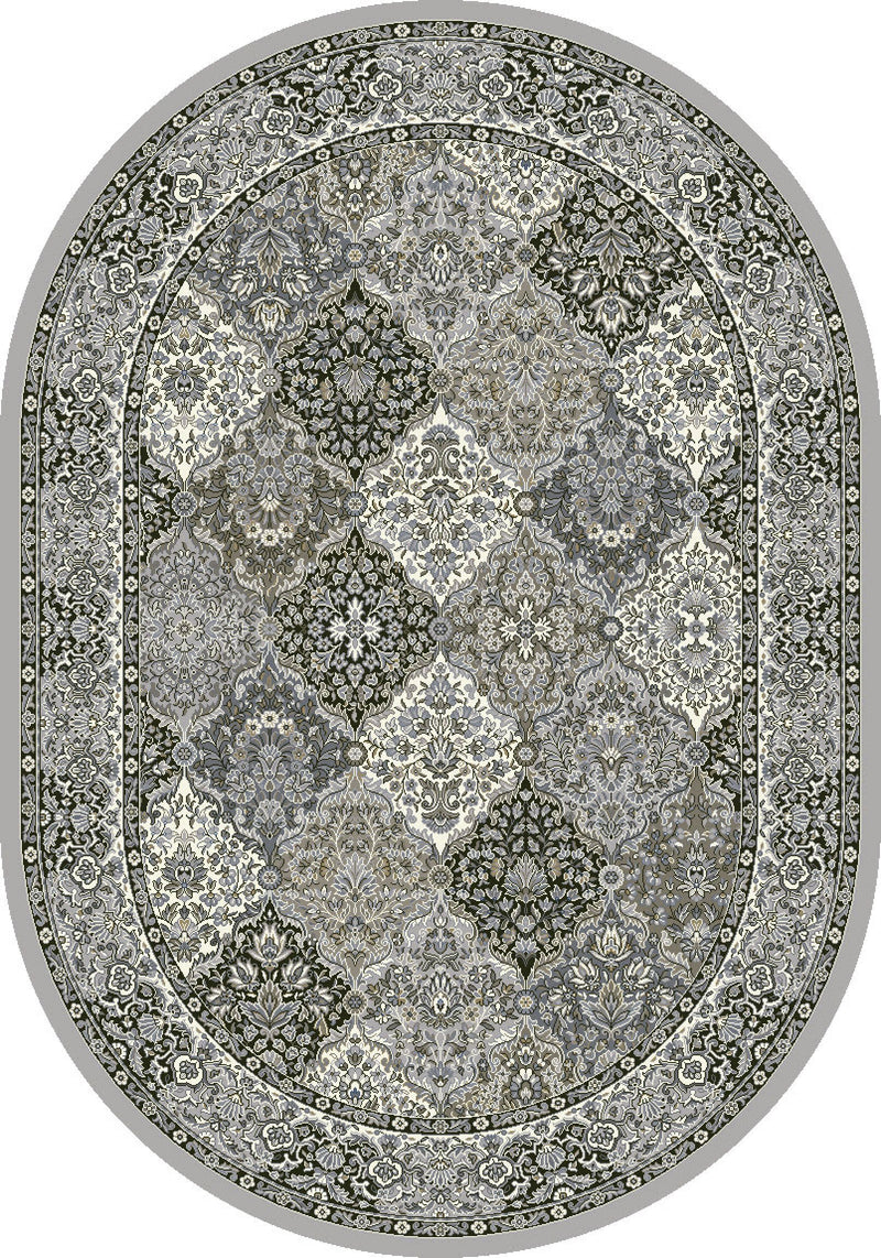 Oval Dynamic Area Rugs Ancient Garden Area Rugs 57008-9696 Soft Grey 100% Poly Belgium 13 Sizes