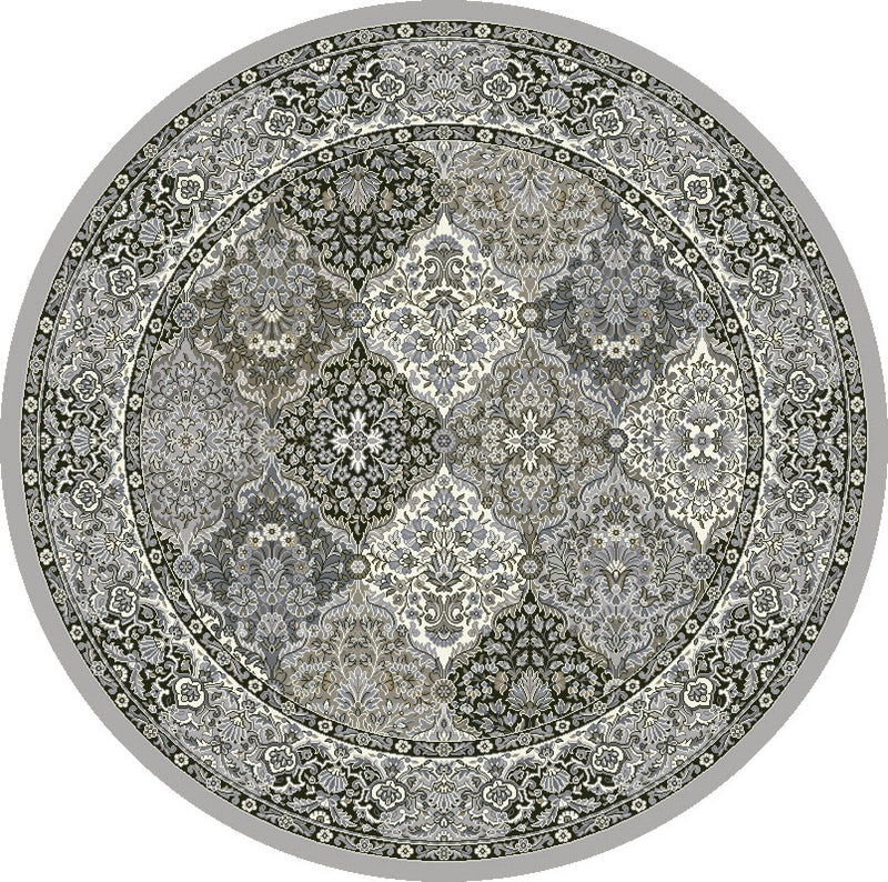 Round Rug Dynamic Area Rugs Ancient Garden Area Rugs 57008-9696 Soft Grey 100% Poly Belgium 13 Sizes