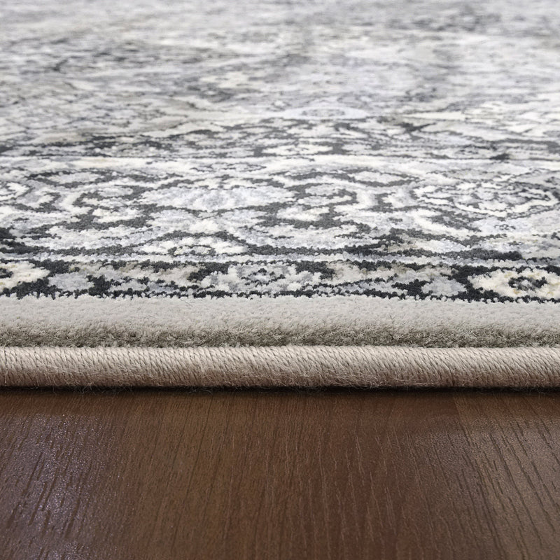 Closeup Dynamic Area Rugs Ancient Garden Area Rugs 57008-9696 Soft Grey 100% Poly Belgium 13 Sizes