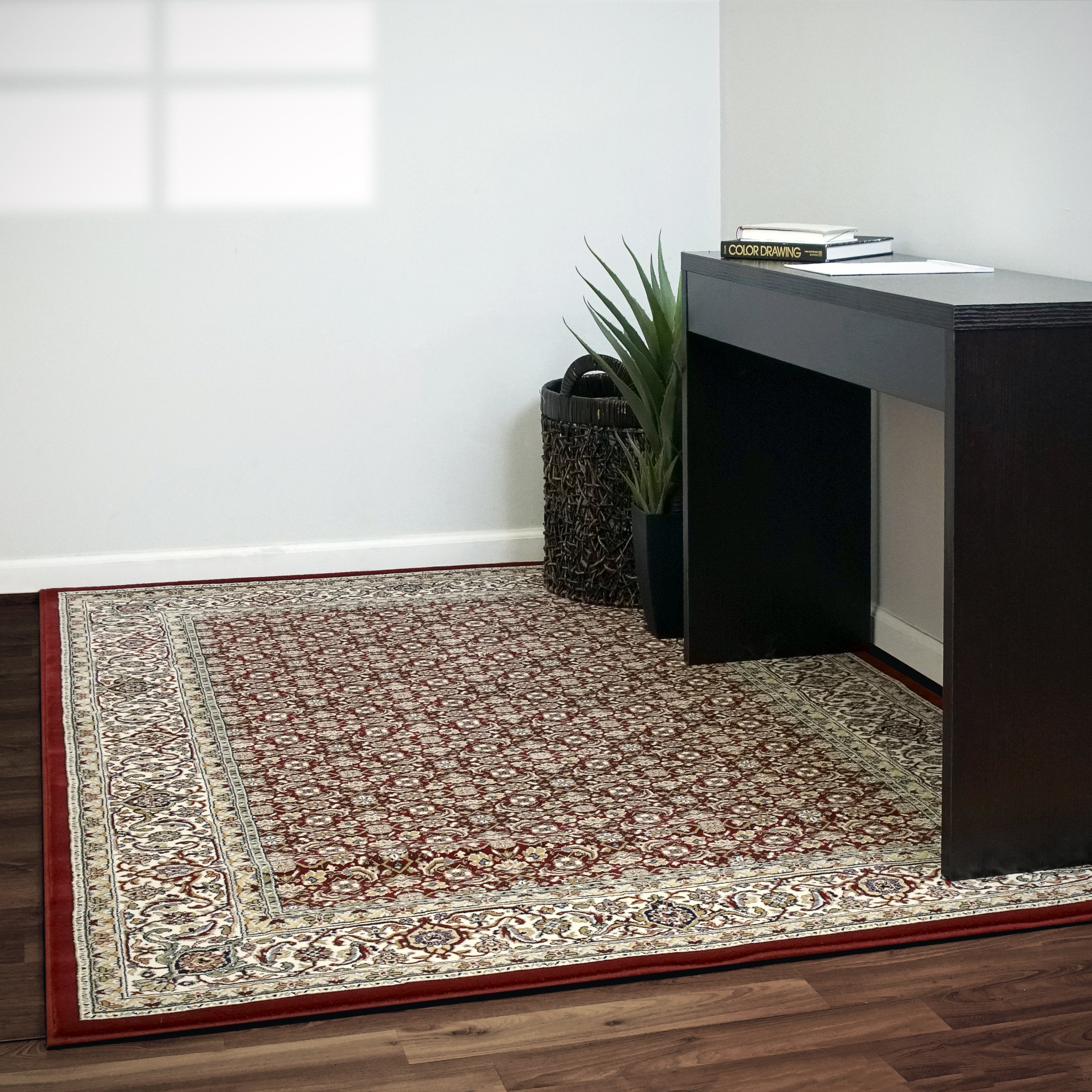 Ancient Garden Area Rugs 57011-1414 Red Herati 100% Poly 13 Sizes