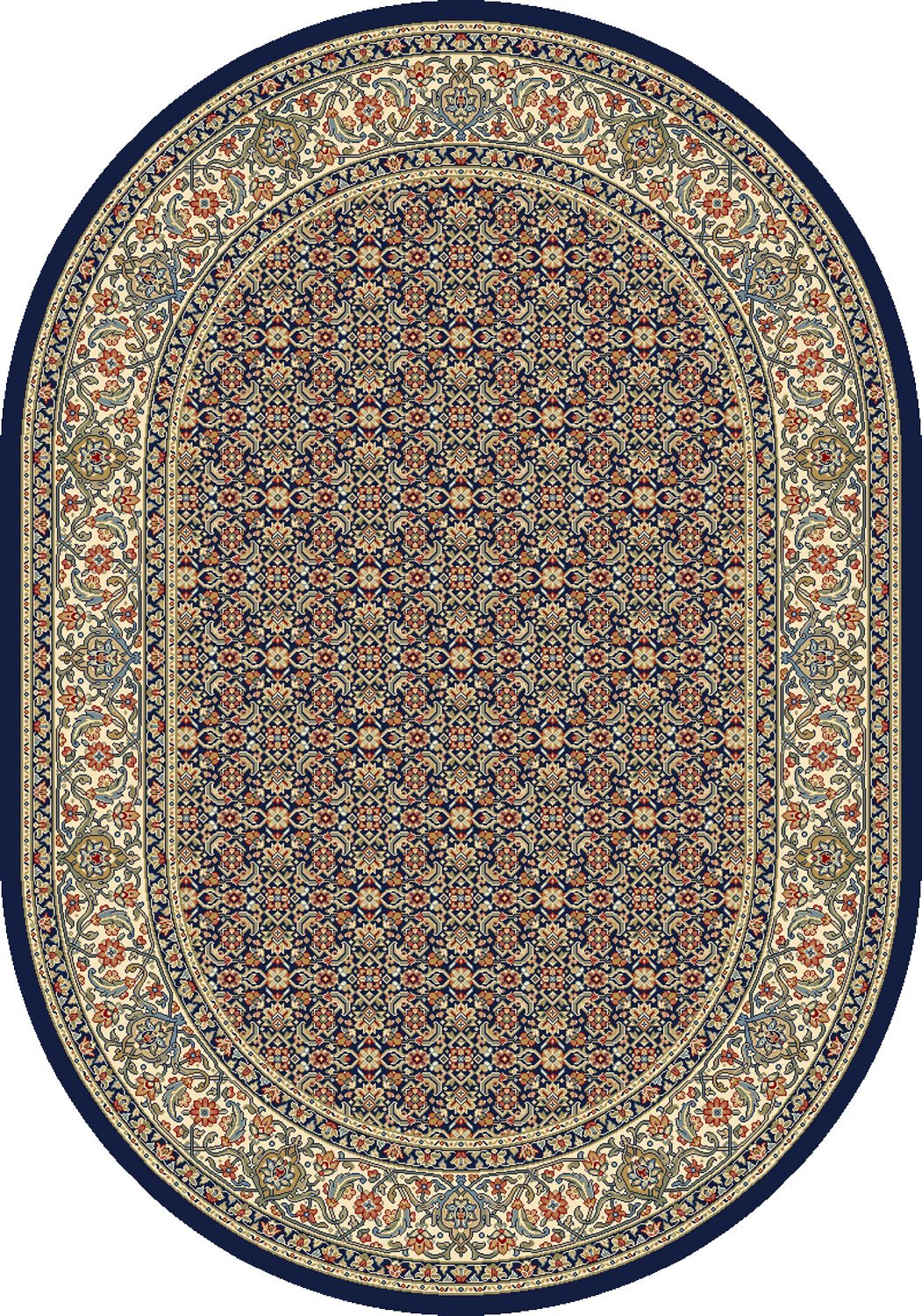 Dynamic Area Rugs Ancient Garden Area Rugs 57011-3464 Navy 100% Poly Belgium 13 Sizes