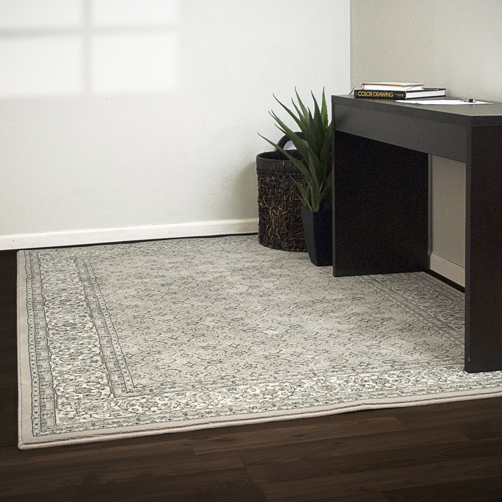 Dynamic Area Rugs Ancient Garden Area Rugs 57011-9666 Soft Grey 100% Poly Belgium 13 Sizes