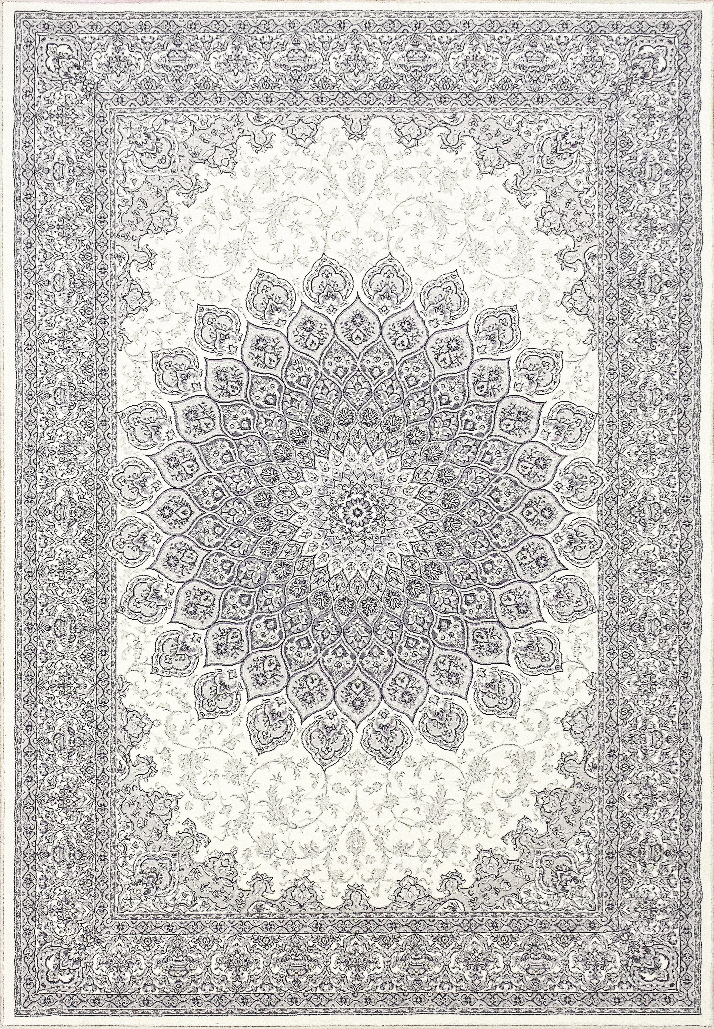 Dynamic Area Rugs Ancient Garden Area Rugs 57090-6666 Iv-Grey100% Poly Belgium 13 Sizes