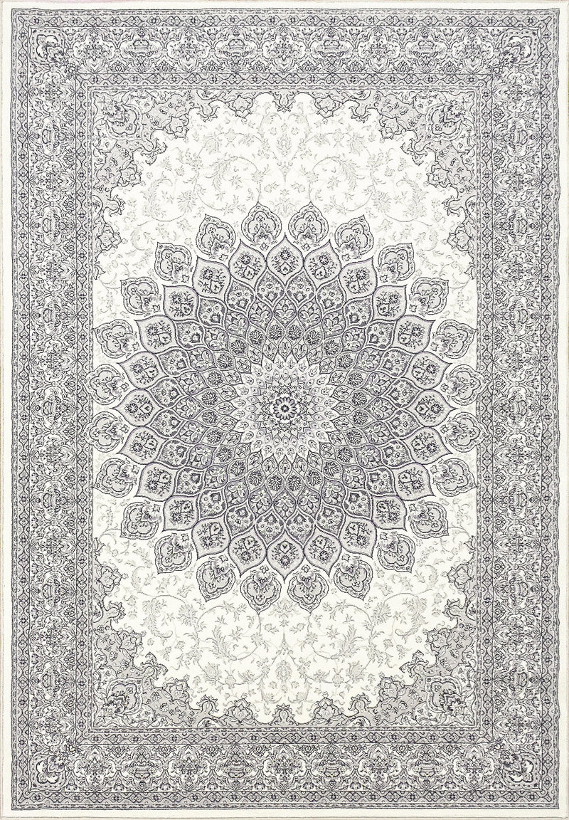 Dynamic Area Rugs Ancient Garden Area Rugs 57090-6666 Iv-Grey100% Poly Belgium 13 Sizes