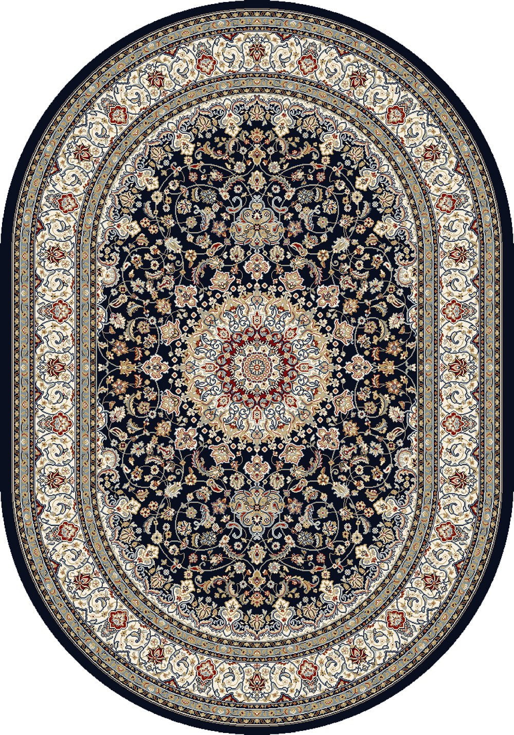 Dynamic Area Rugs Ancient Garden Area Rugs 57119-3434 Navy100% Poly Belgium 17 Sizes