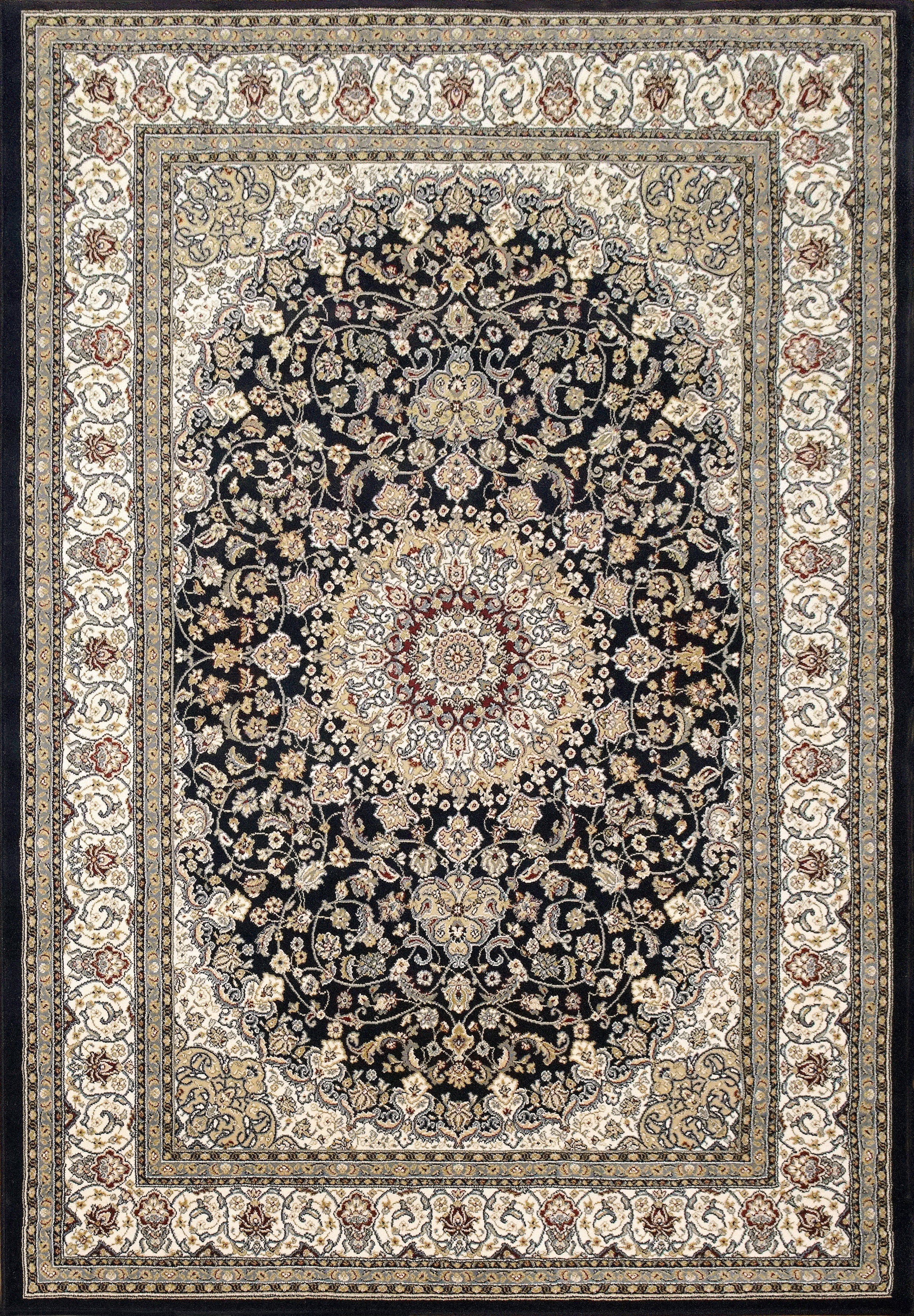 Dynamic Area Rugs Ancient Garden Area Rugs 57119-3434 Navy100% Poly Belgium 17 Sizes