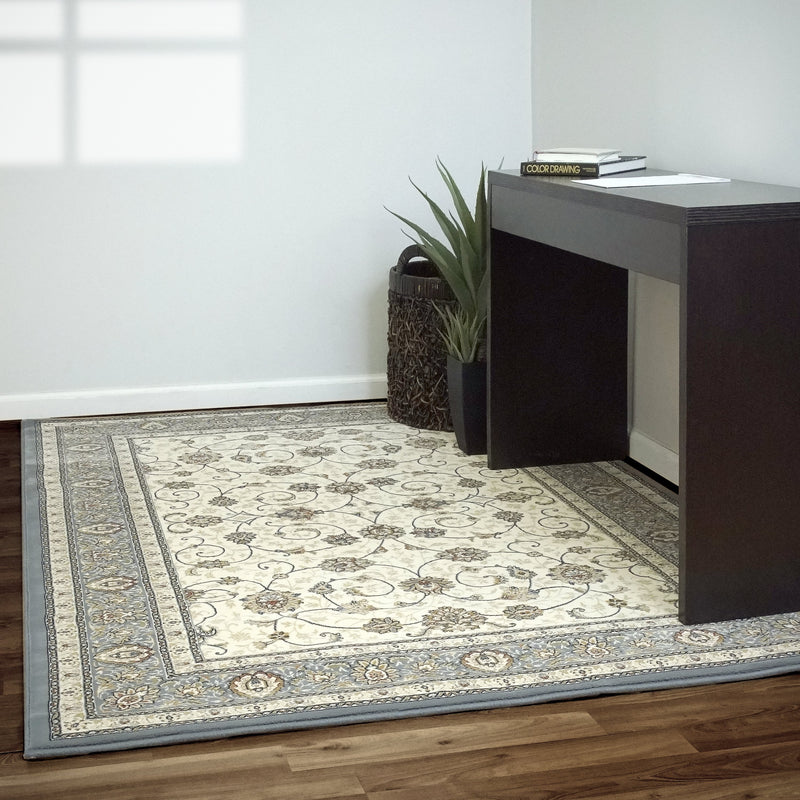 Room Shot Dynamic Area Rugs Ancient Garden Area Rugs 57120-6464 Ivory 100% Poly Belgium 13 Sizes