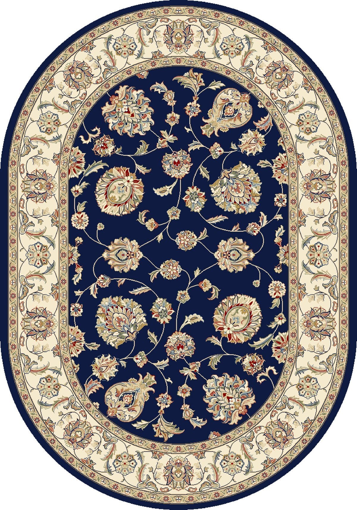 Dynamic Area Rugs Ancient Garden Area Rugs 57365-3464 Navy 100% Poly Belgium 14 Sizes