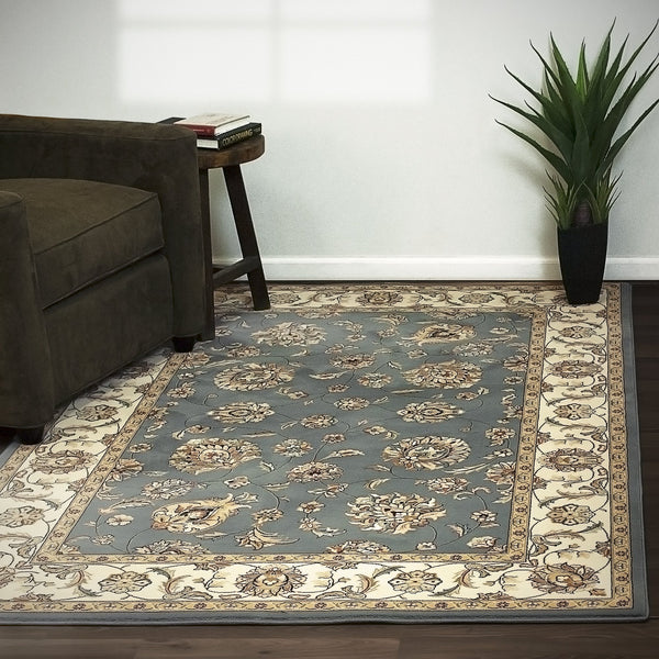 Dynamic Area Rugs Ancient Garden Area Rugs 57365-5464 Lt Blue 100% Poly Belgium 14 Sizes