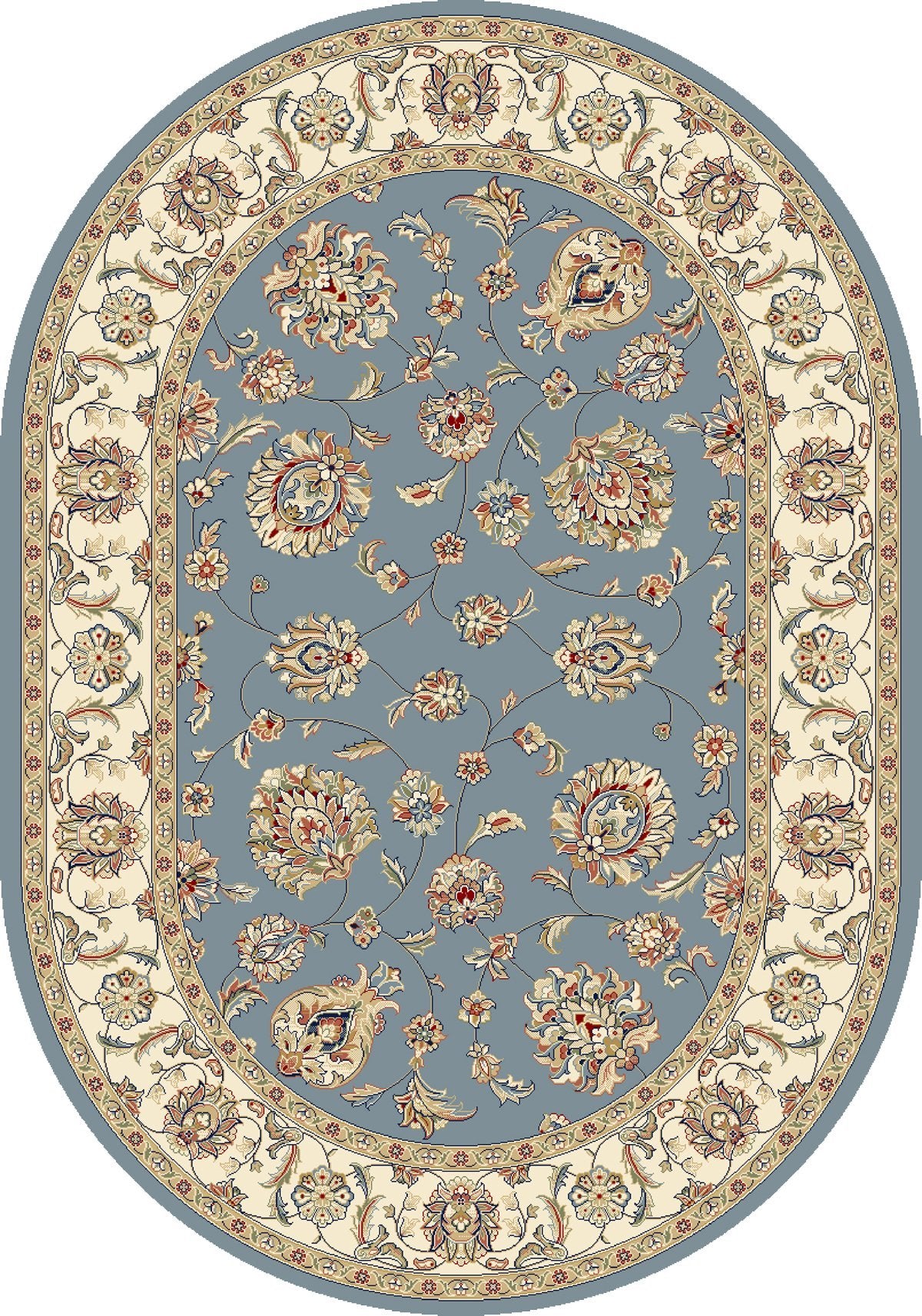 Dynamic Area Rugs Ancient Garden Area Rugs 57365-5464 Lt Blue 100% Poly Belgium 14 Sizes