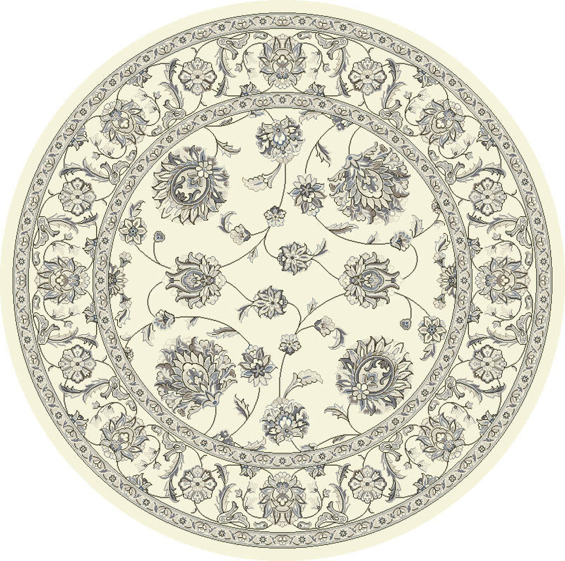Dynamic Area Rugs Ancient Garden Area Rugs 57365-6666 Ivory-Grey 100% Poly Belgium 14 Sizes