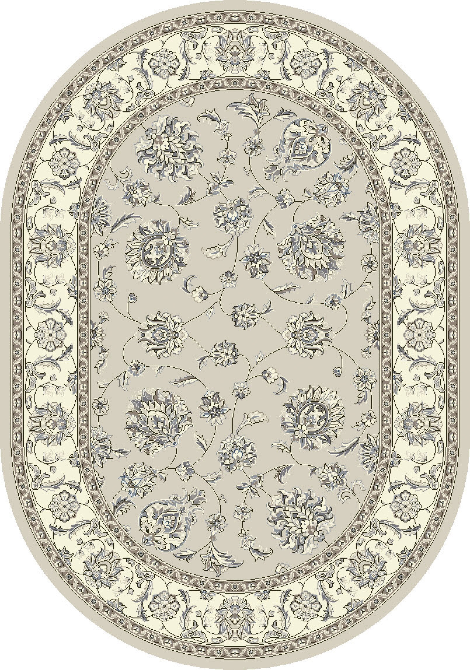 Dynamic Area Rugs Ancient Garden Area Rugs 57365-9666 Soft Grey 100% Poly Belgium 14 Sizes