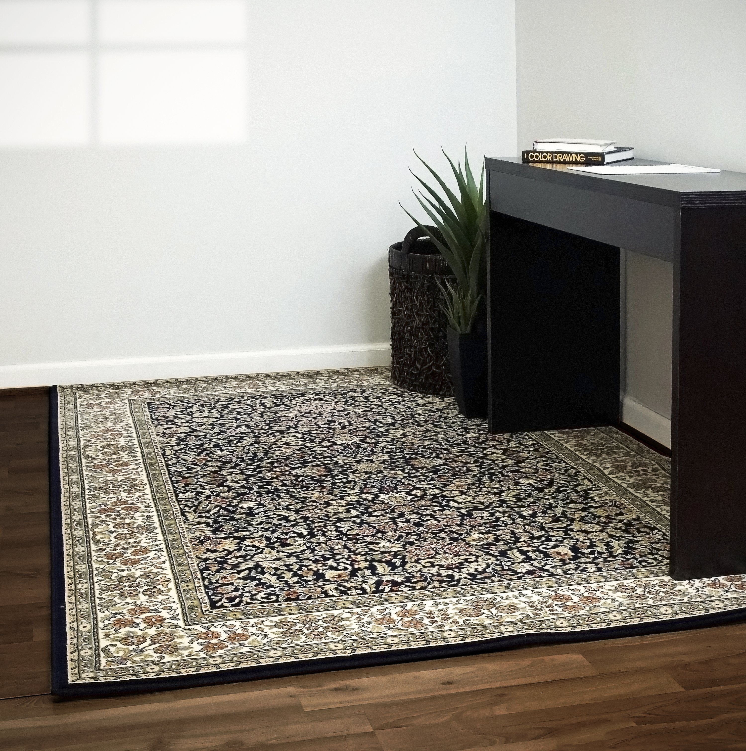 Dynamic Rugs Area Rugs Ancient Garden Area Rugs 57078-3434 Navy  Poly 8 Sizes Belgium