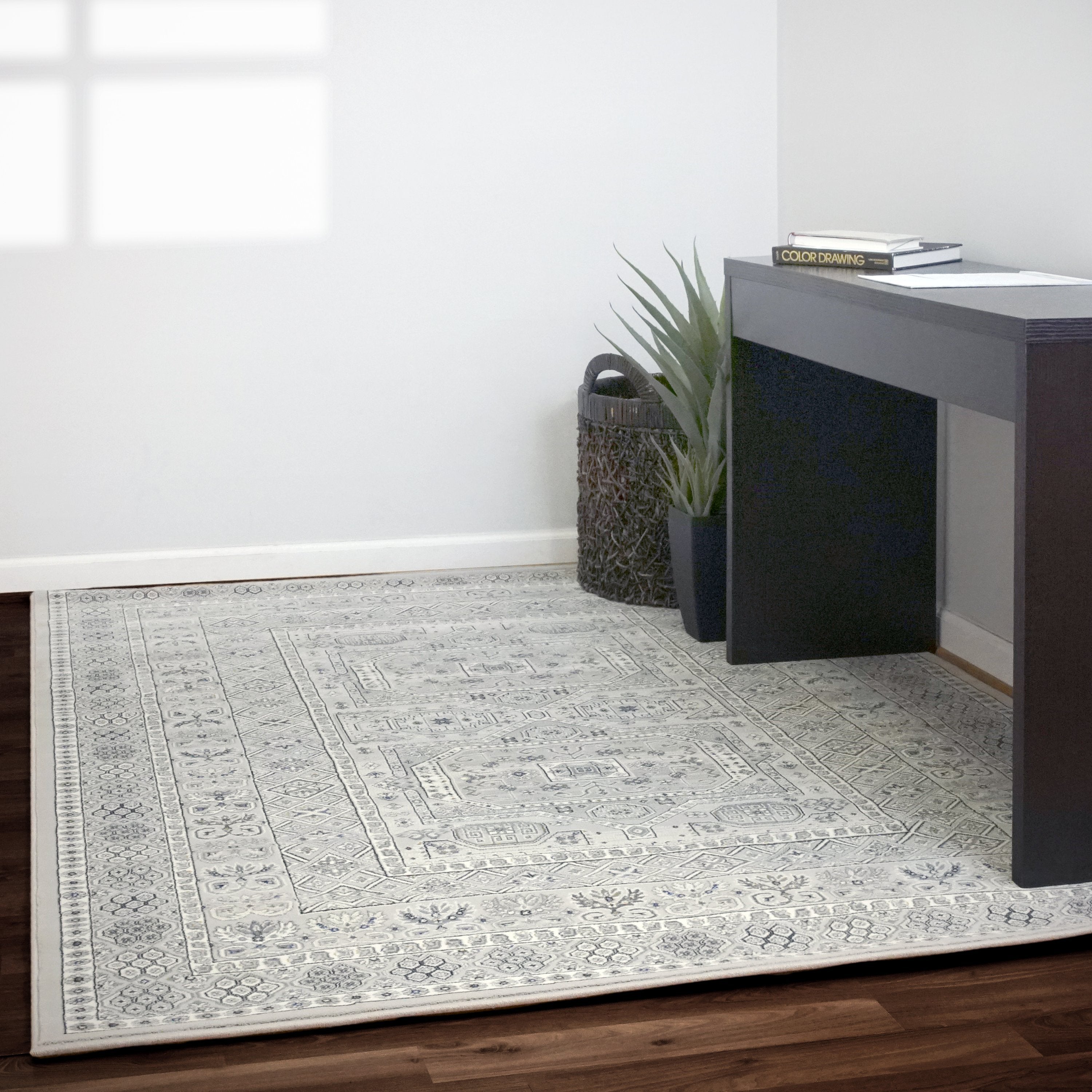 Dynamic Rugs Area Rugs Ancient Garden Grey Area Rugs Geometric 57147-9696  Poly 8 Sizes Belgium