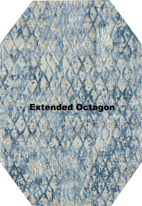 Dynamic Rugs Area Rugs Dynamic Quartz 27039-500 Ivory/Blue  Viscose/Polyester 38 Sizes Available