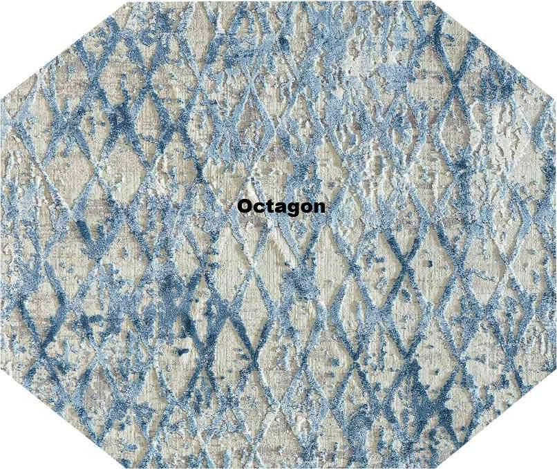 Dynamic Rugs Area Rugs Dynamic Quartz 27039-500 Ivory/Blue  Viscose/Polyester 38 Sizes Available