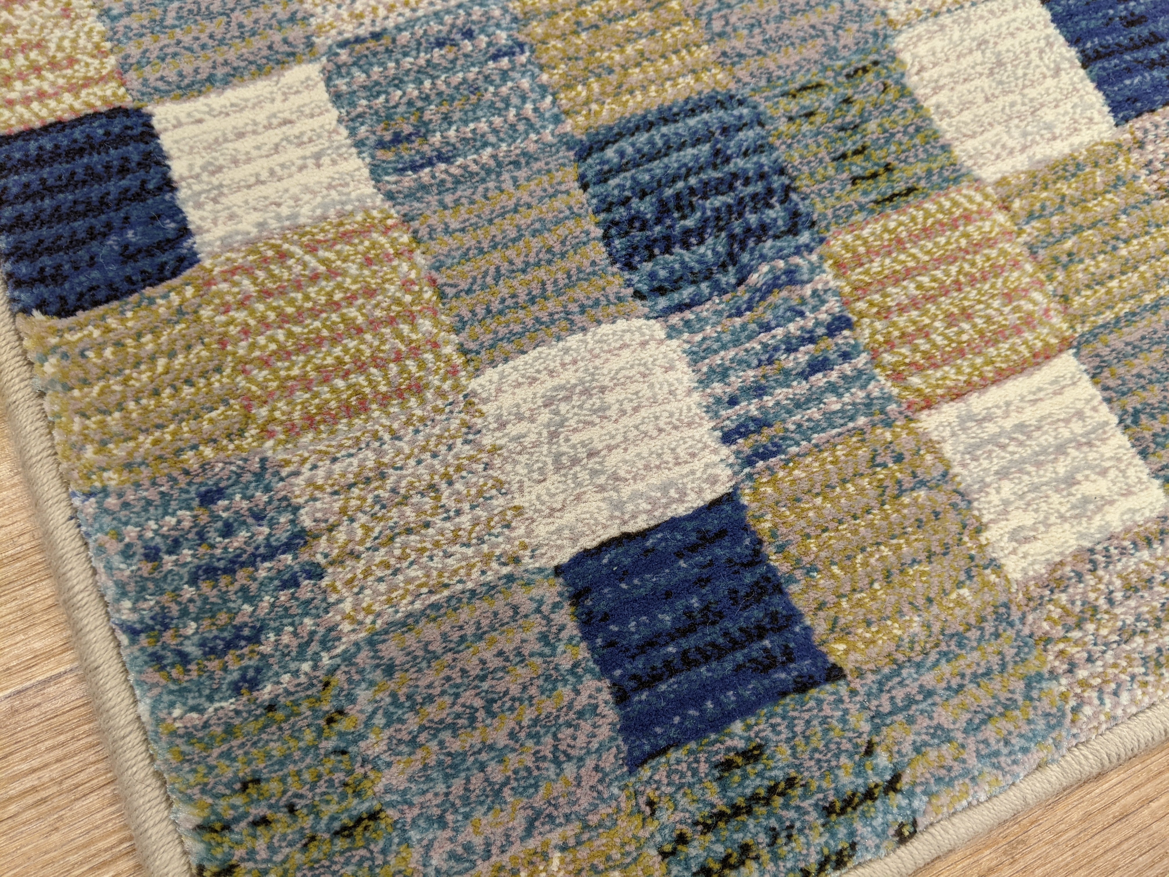 Dynamic Rugs Stair Runners Eclipse Stair Runner 63339-6121 Blue 26 and 31 Inch Roll Runner