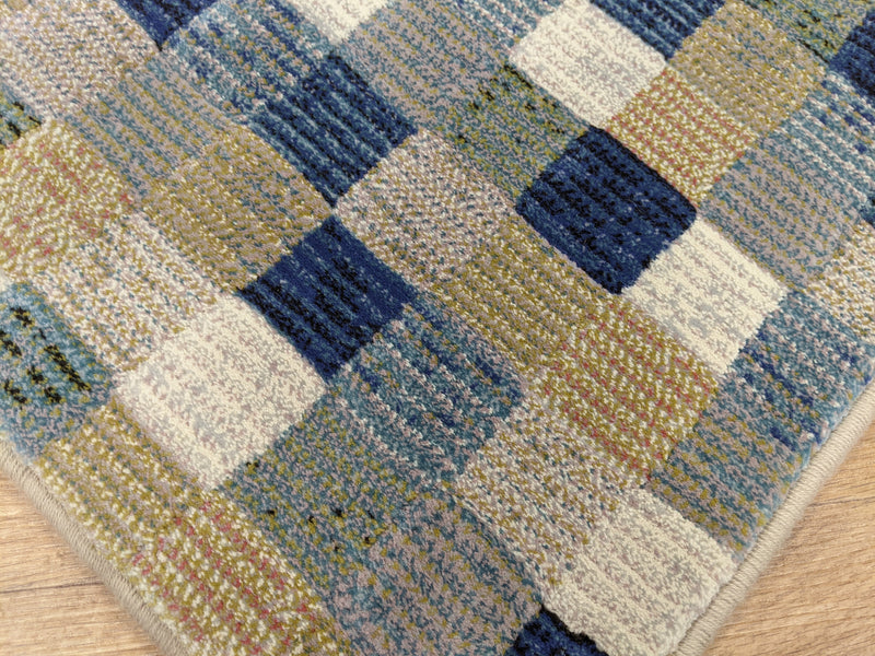 Dynamic Rugs Stair Runners Eclipse Stair Runner 63339-6121 Blue 26 and 31 Inch Roll Runner