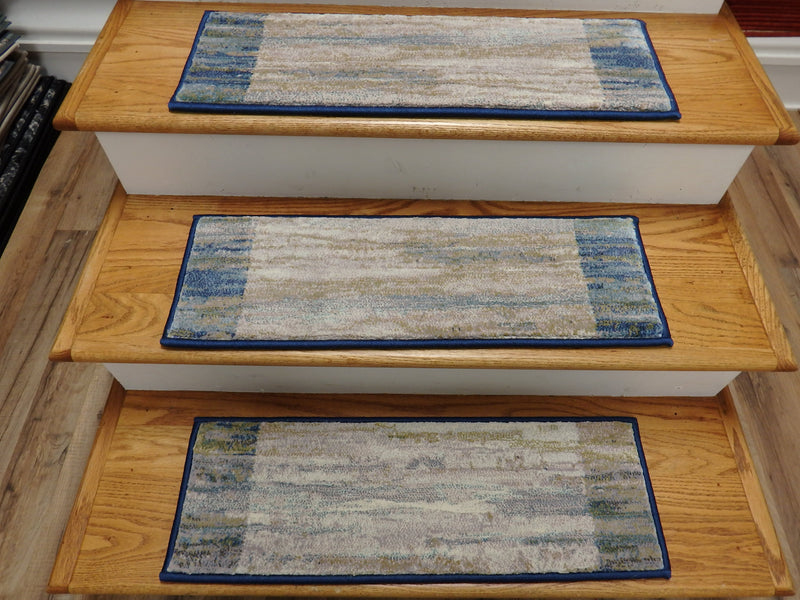 Dynamic Rugs Stair Runners Eclipse Stair Runner 79138-6191 Blue 26 and 31 Inch Roll Runner