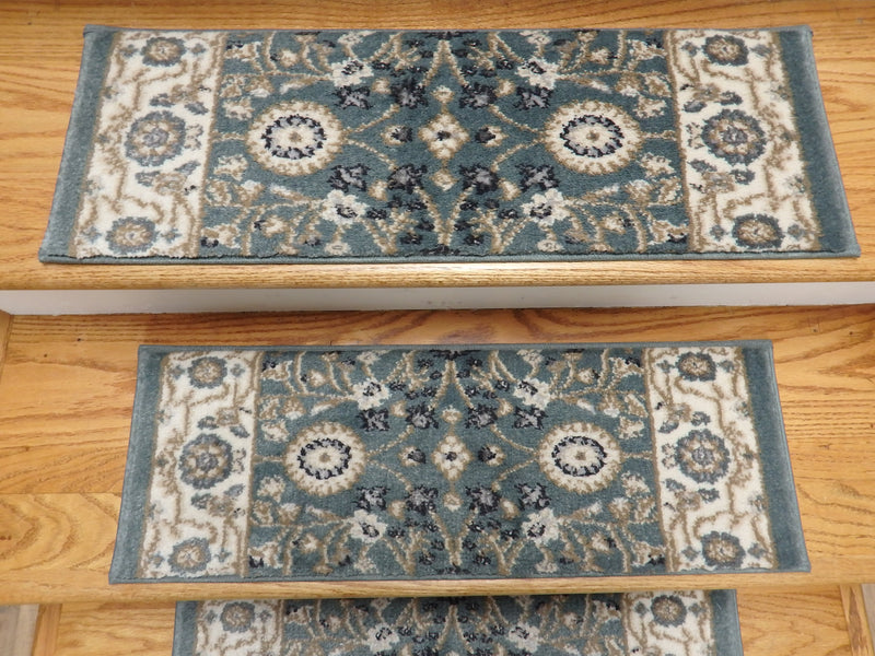 Dynamic Rugs Stair Runners Yazd 2803-150 Teal Stair Runner and Matching Area Rugs