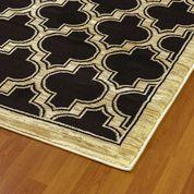 Dynamic Rugs Stair Runners Yazd 2816-090 Black Stair Runner and Matching Area Rugs