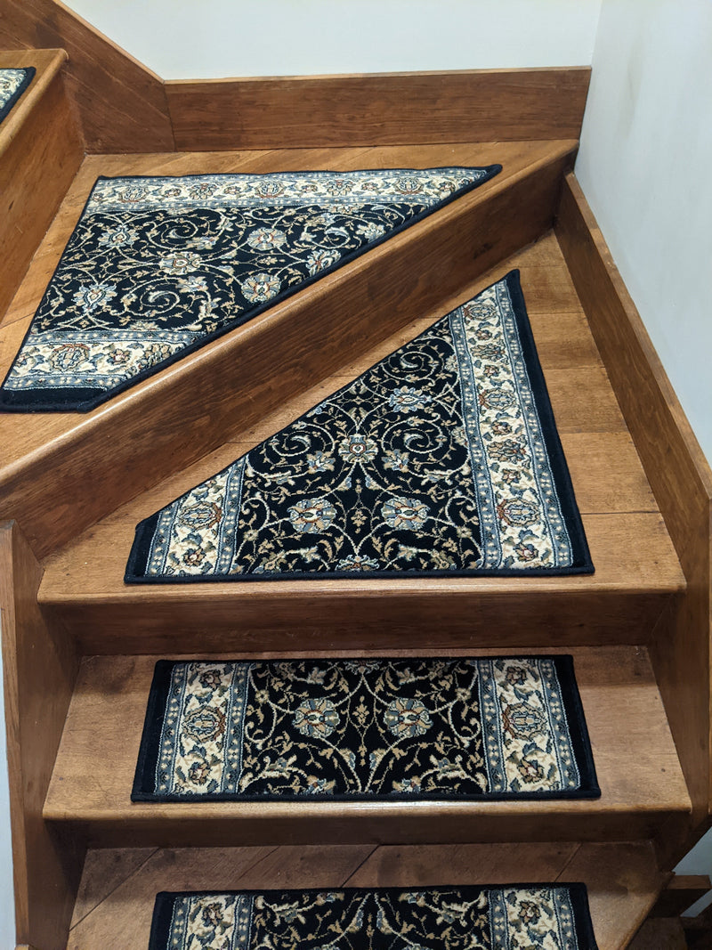 Dynamic Rugs Stair Treads Stair Treads By Dynamic Rugs 57120-3464 Navy 26in and 31in By 9in