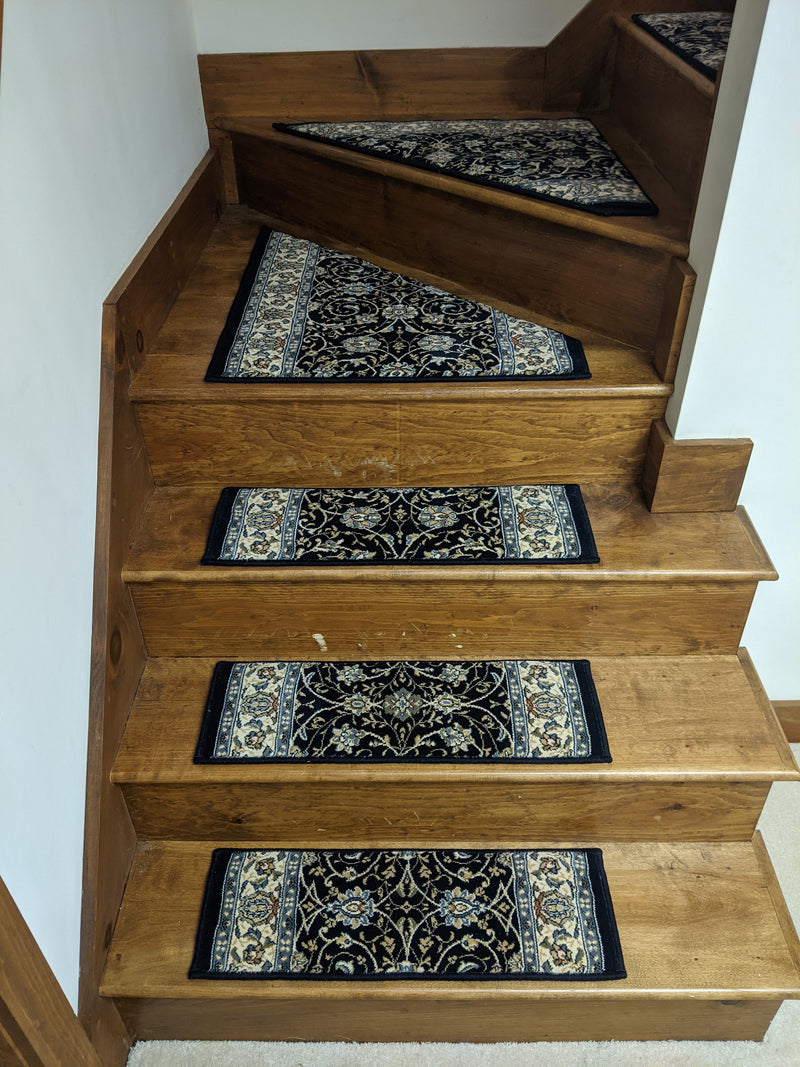 Dynamic Rugs Stair Treads Stair Treads By Dynamic Rugs 57120-3464 Navy 26in and 31in By 9in