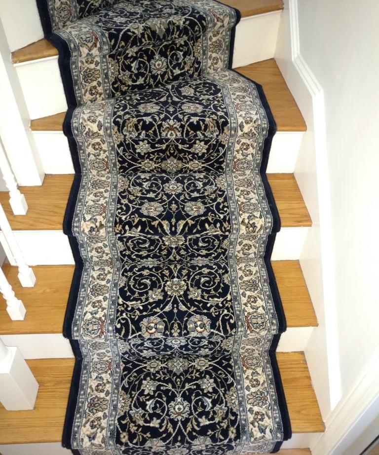 Dynamic Stair Runner Ancient Garden Navy Stair Runner 57120-3464 - 31 inch  Sold By the Foot