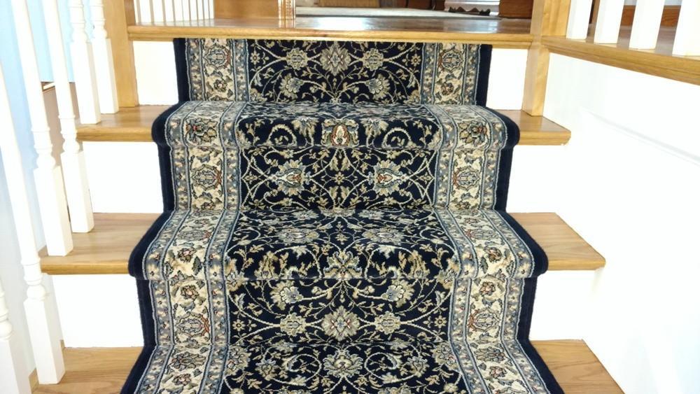 Dynamic Stair Runner Ancient Garden Navy Stair Runner 57120-3464 - 31 inch  Sold By the Foot