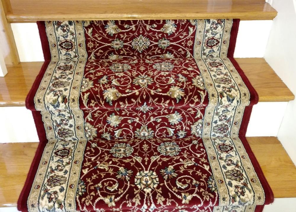 Dynamic Stair Runner Ancient Garden Red Stair Runner  57120-1464 - 26 inch Sold By the Foot