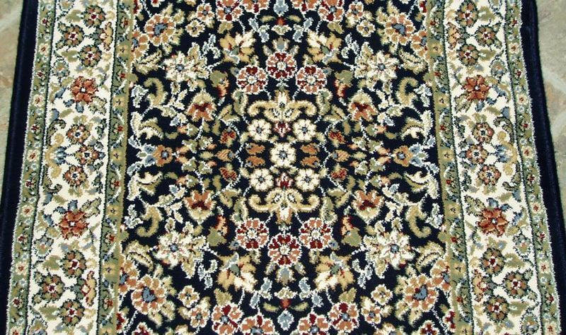 Dynamic Stair Runner Ancient Garden Stair Runner  57078-3434 Navy- 31 inch Sold By the Foot