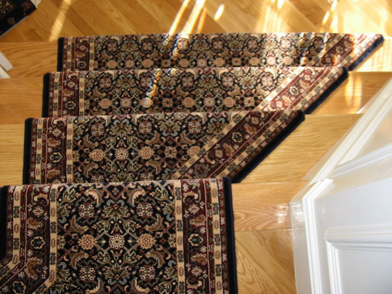 Dynamic Stair Runner Brilliant Herati Navy Stair Runner 72240-520- 26 inch- Sold By the Foot
