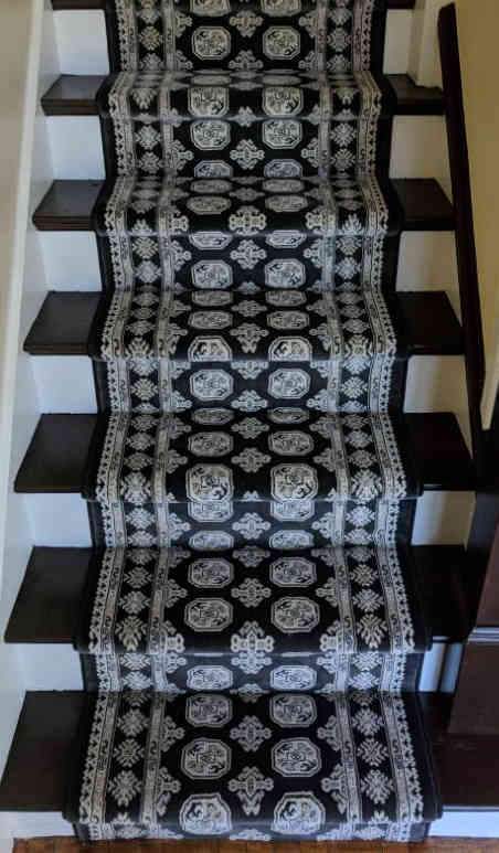 Dynamic Stair Runners Ancient Garden Black Stair Runner 26 In Width Sold By The Foot 57102-3636