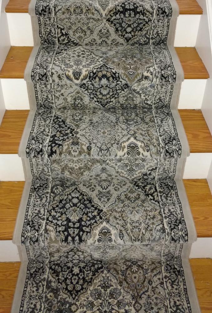 Dynamic Stair Runners Ancient Garden Grey Stair Runner Panel 57008-9696 -26in Sold By the Foot