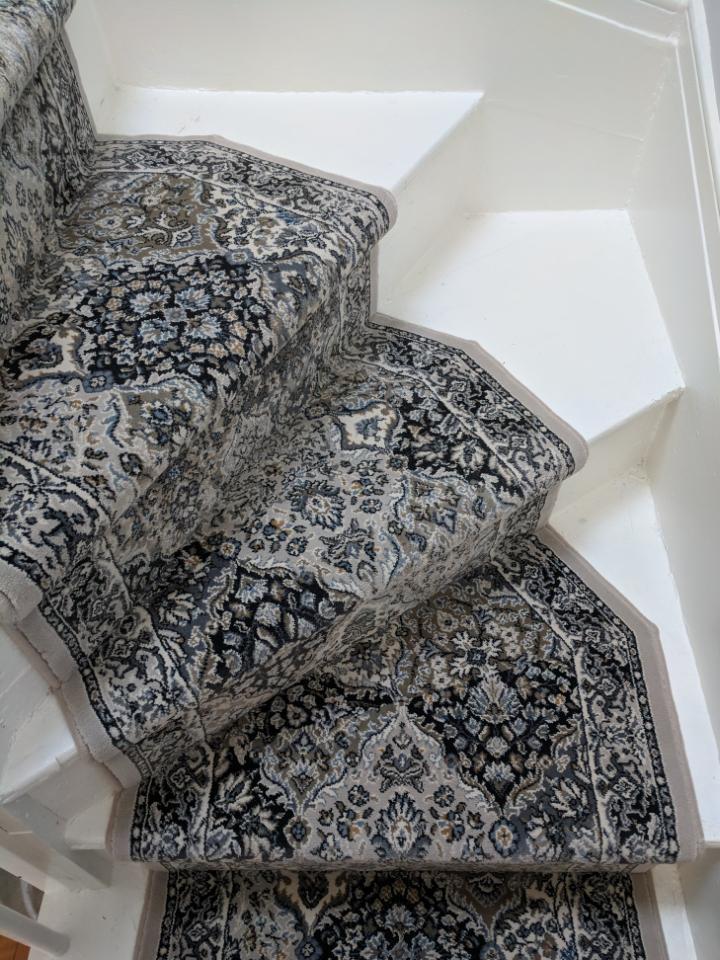 Dynamic Stair Runners Ancient Garden Grey Stair Runner Panel 57008-9696 -26in Sold By the Foot