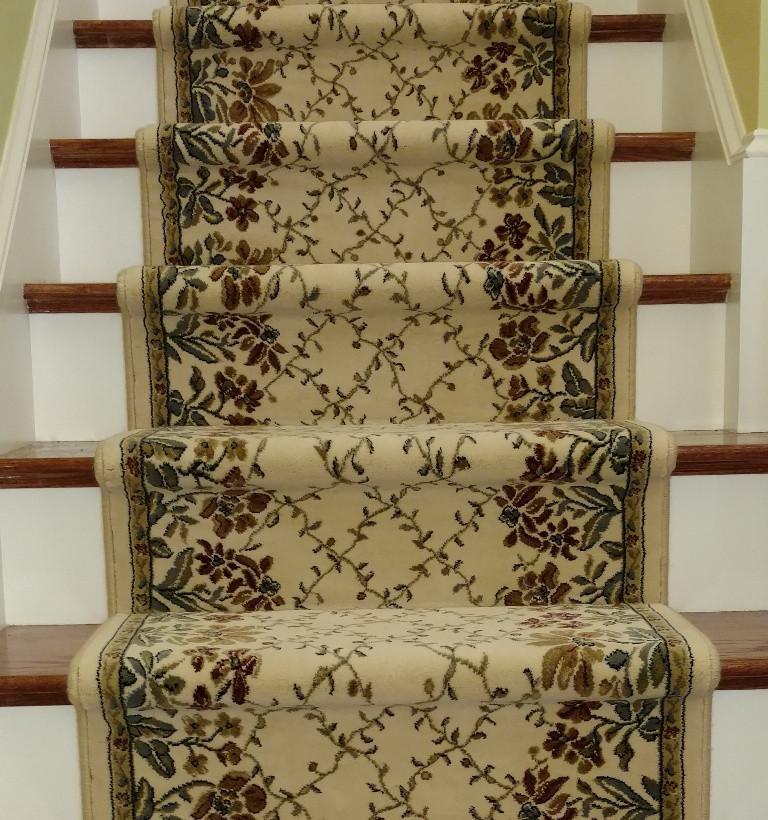 Dynamic Stair Runners Ancient Garden Ivory Stair Runner 57084-6464 - 26 inch Sold By the Foot