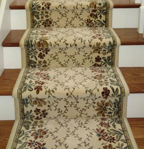 Dynamic Stair Runners Ancient Garden Ivory Stair Runner 57084-6464 - 26 inch Sold By the Foot